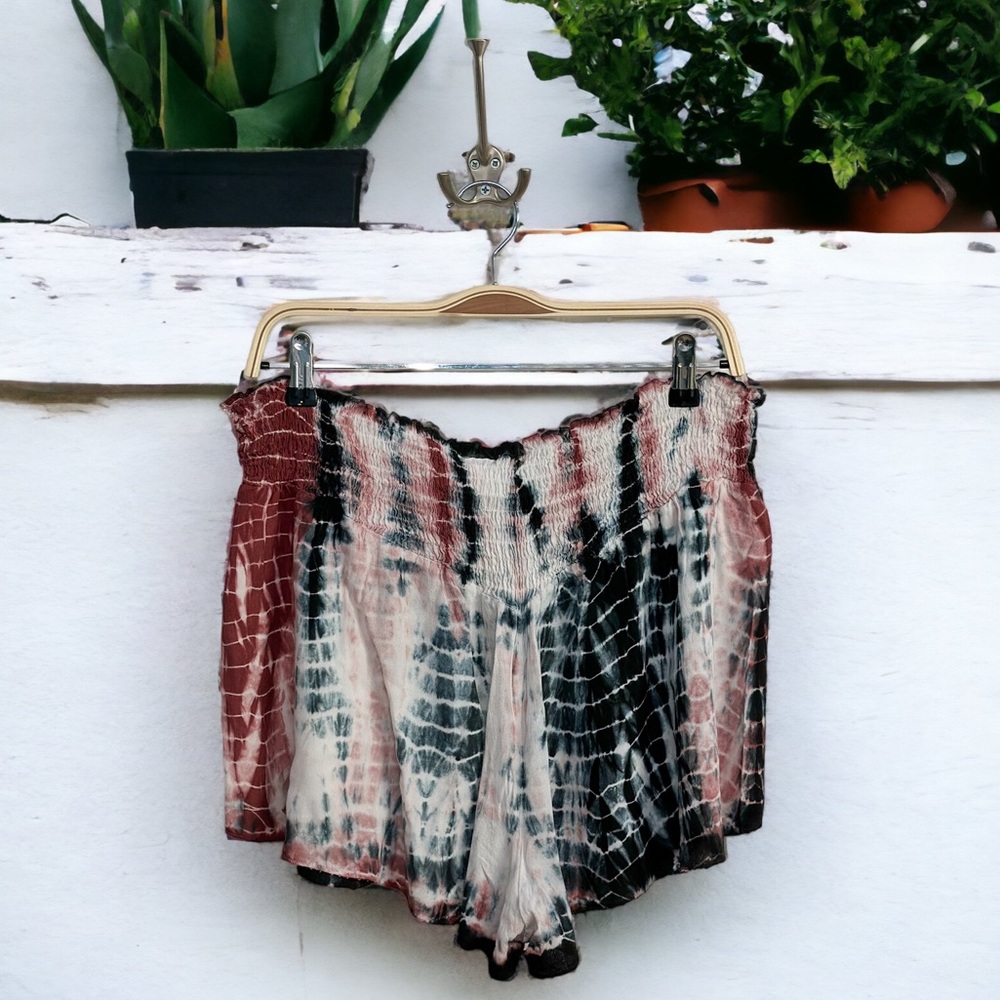Earthbound Trading Co Elastic Waist Boho Shorts| Split Front Flowy Shorts
